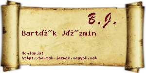 Barták Jázmin névjegykártya